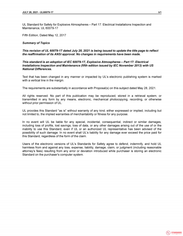 UL 60079-17 PDF UL 60079-17 PDF